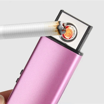 

Charging Lighter Touch Induction Windproof Electronic Ultra-thin USB Cigarette Lighter Custom Metal
