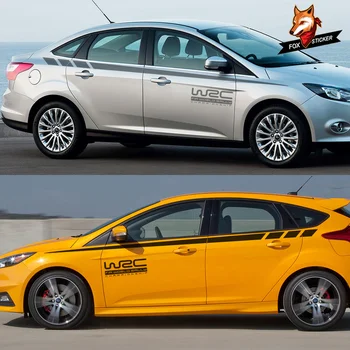 

2pcs Auto DIY Styling Vinyl Decals Car Side Skirts Stickers Stylish Graphics Car Accessories for Ford Focus 2 3 MK2 MK3