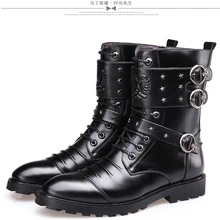 Мужская обувь; зимние ботинки; мужская кожаная обувь; ботильоны из водонепроницаемого материала; повседневная обувь в байкерском стиле; Coturno botas hombre