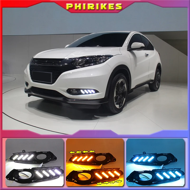 2Pcs For Honda HRV HRV Vezel 2014 2015 2016 2017 2018 DRL fog lamp