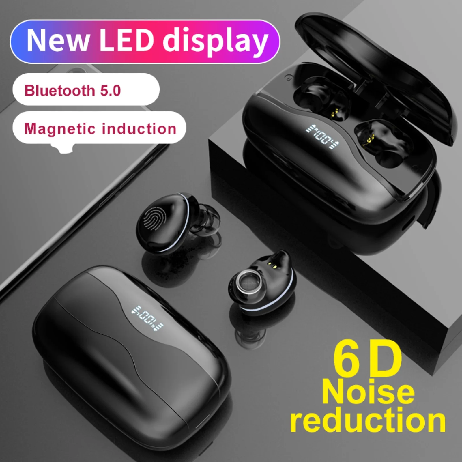 W16 TWS Bluetooth V5 0 Wireless In Ear Headset Earphone with Microphone HiFi Wireless Headphones Auriculares Bluetooth