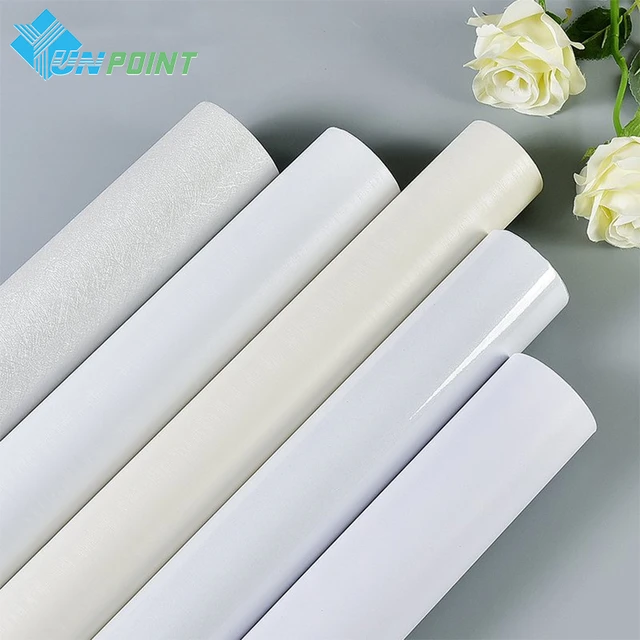 Papier Peint Auto-Adhésif Décoratif en Vinyle PVC Blanc, pour Rénovation de  Meubles, Autocollant Mural Étanche