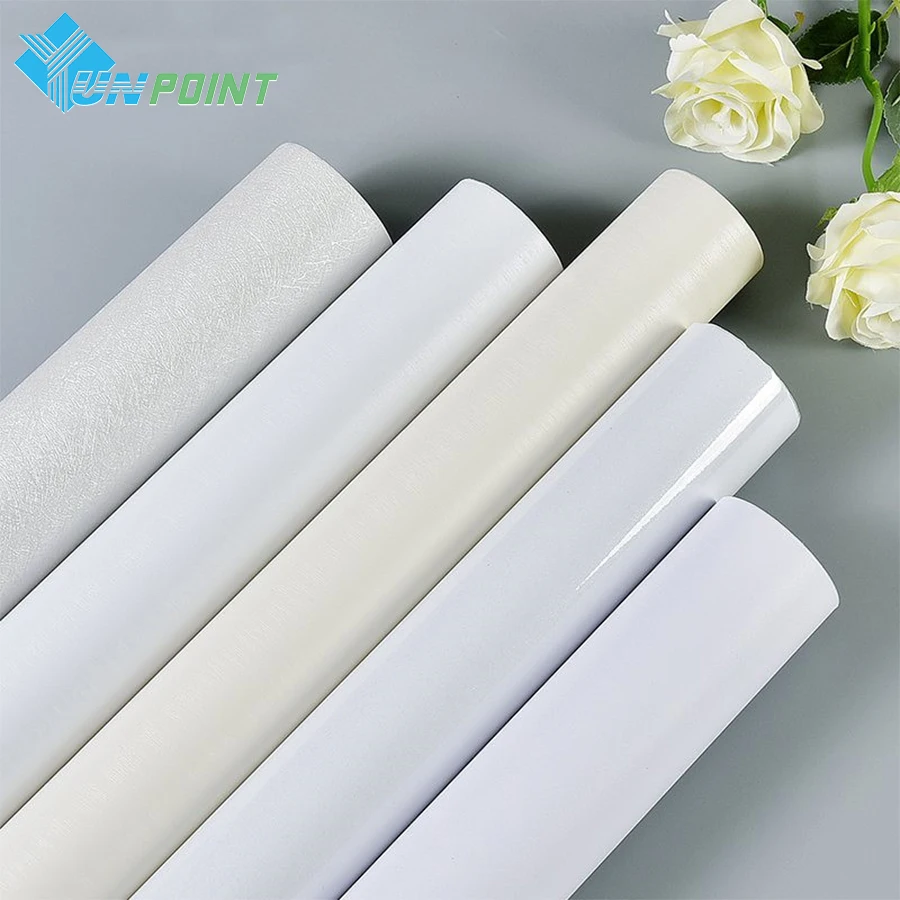 Waterproof Wall Papers Self Adhesive Pure White Decorative Film