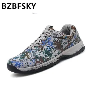 

2020 New Men's Plus Size casual shoes Work & Safety Boots Shoes Unisex Camouflage Army Training shoes Puncture Proof men shoes