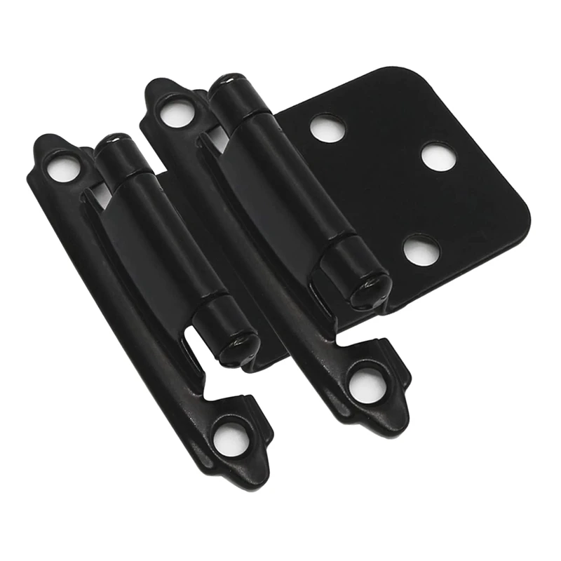 

12 Pairs Black Cabinet Hinges Variable Overlay Kitchen Cabinet Hinges Self Closing Face Mount Black Hinges for Cabinets