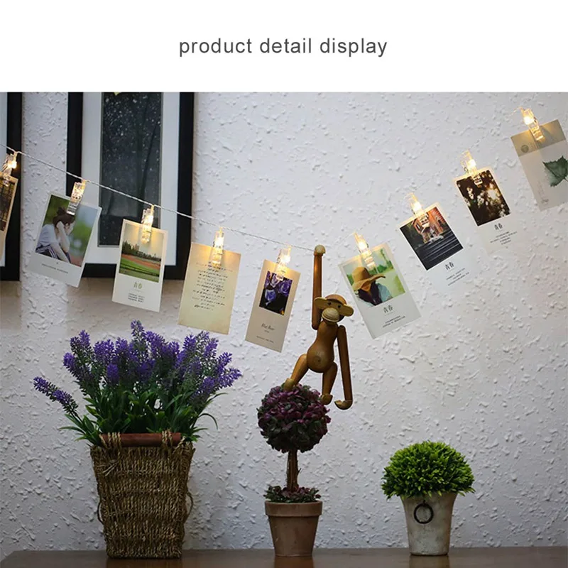 1.5M 3M 4.5M Photo Clip Holder LED String Lights For Christmas New Year Party Wedding Home Decoration Fairy Lights Battery