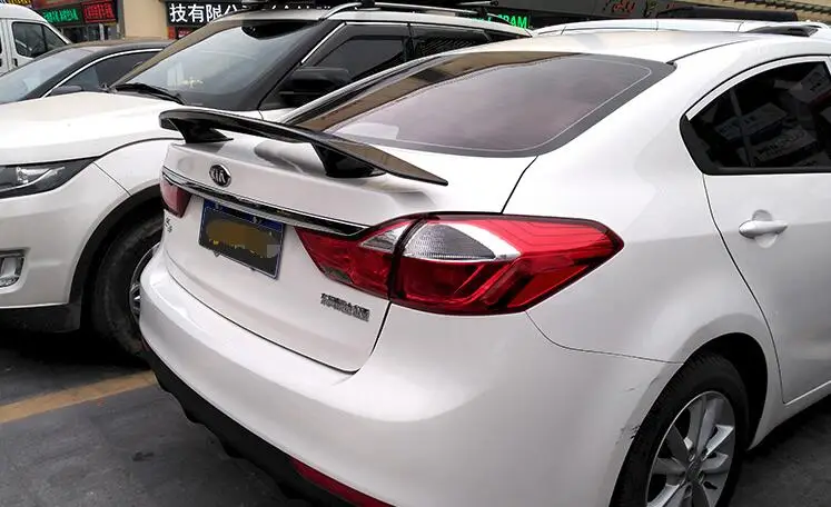 Для Kia Forte K3 спойлер 2008-2013 для Kia Forte K3 nTF надрезаемая подкладка, ABS Материал заднее крыло автомобиля праймер цвет задний спойлер
