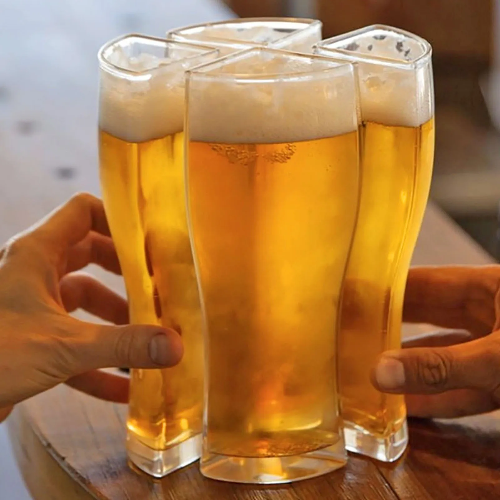 Creative cocktail wineglass mug Double Separable 4 part Large wall mugs Beer Super Schooner Coffee Thick cups for Club Bar Party