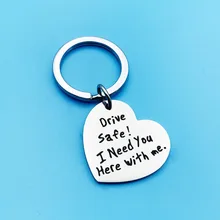 Безопасный автомобильный брелок, безопасный красивый персиковый кулон в форме сердца из нержавеющей стали 304