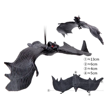 

6/12pcs Halloween Simulation Animals Bats Trick Toy Halloween Decoration Horror House Bat Hanging Props Home Wall Window Decor