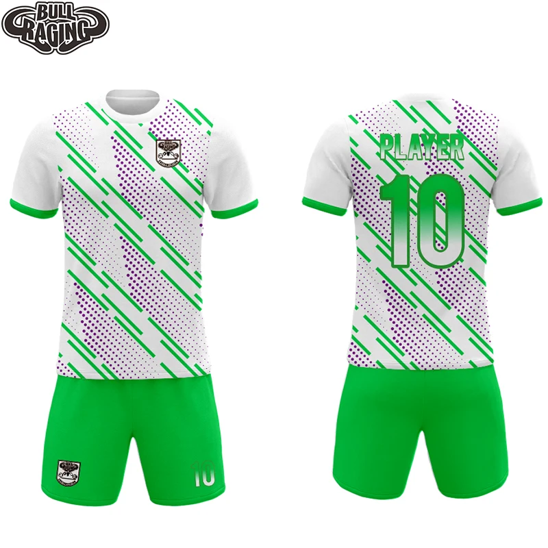 Men Multicolor Football Jersey Creator - White Green Shade Pattern
