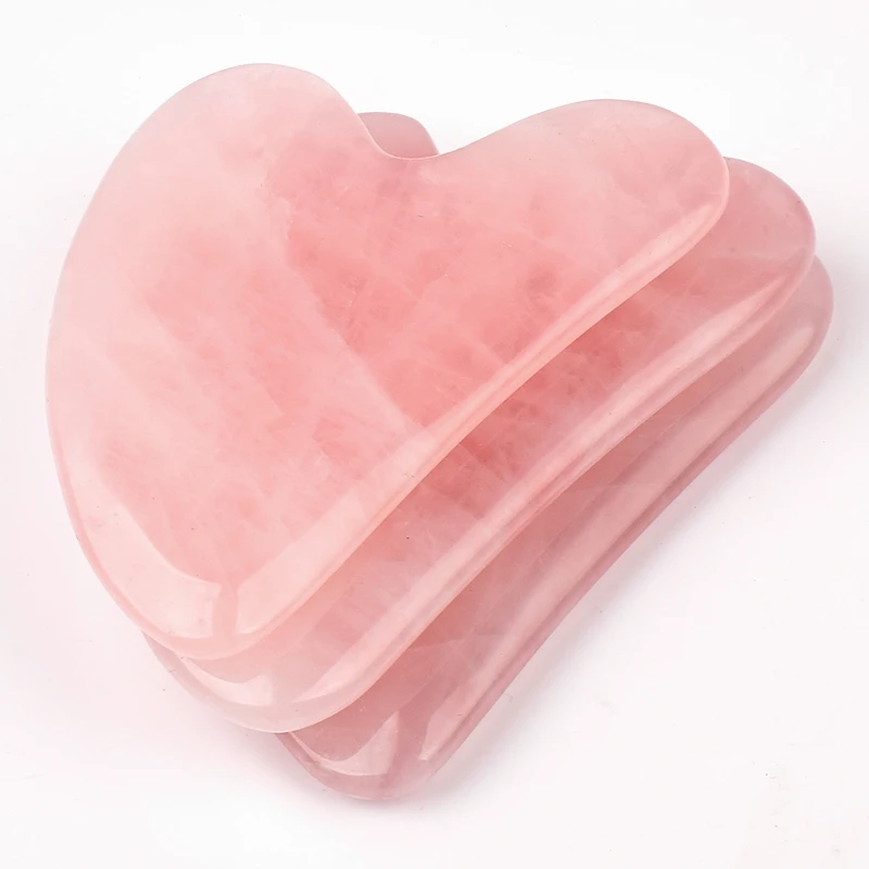 Массажные инструменты Gua Sha, натуральный розовый КВАРЦЕВЫЙ массажный камень, Китайская традиционная спа-иглоукалывание, выскабливание, guasha