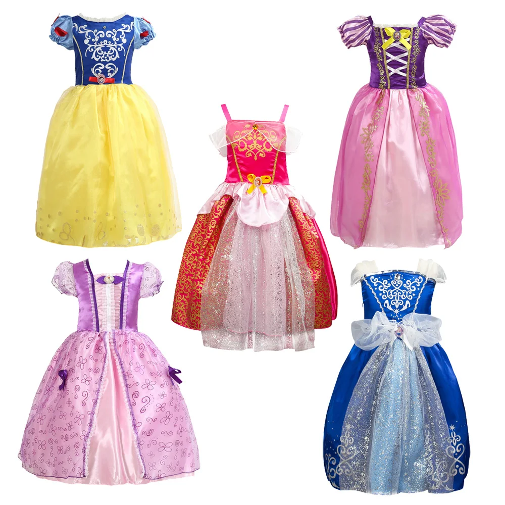 

Girls Christmas Dress Rapunzel Cinderella Cosplay Costume Snow White Princess Dresses Birthday Party Vestidos Menina Dress-up