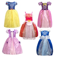 Рождественское платье для девочек Рапунцель Золушка, карнавальный костюм Белоснежки, платья принцессы, платье для дня рождения, Vestidos Menina