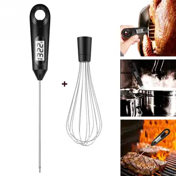 

2 In 1 Stainless Steel Whisks Eggs Beater Blending Digital Food Thermometer Cooking Food Kitchen Tools