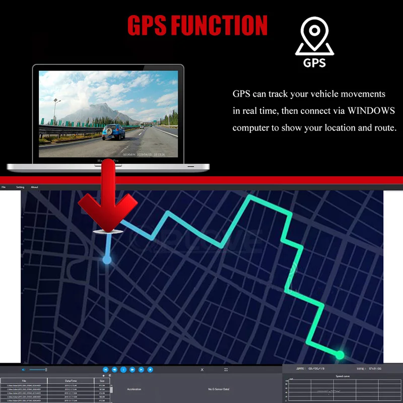 Автомобильный видеорегистратор QPLOVE 4K HD 2160P GPS двойная камера с датчиком движения