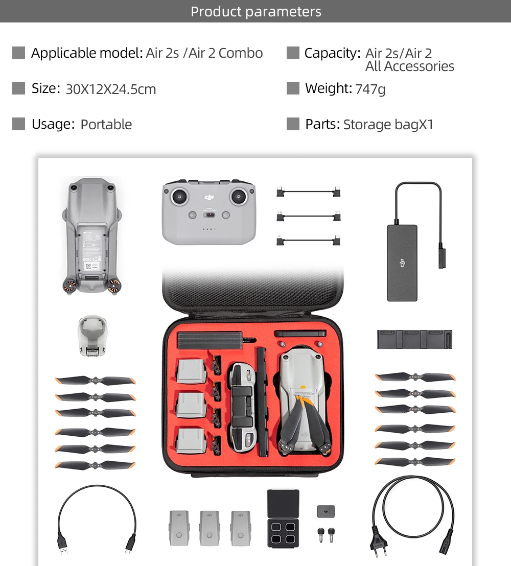 Storage Carrying Case For DJI Air 2S Hard Shell  Waterproof Box Explosion-proof Bag For Mavic Air 2/2S Drone Accessories hiking camera backpack