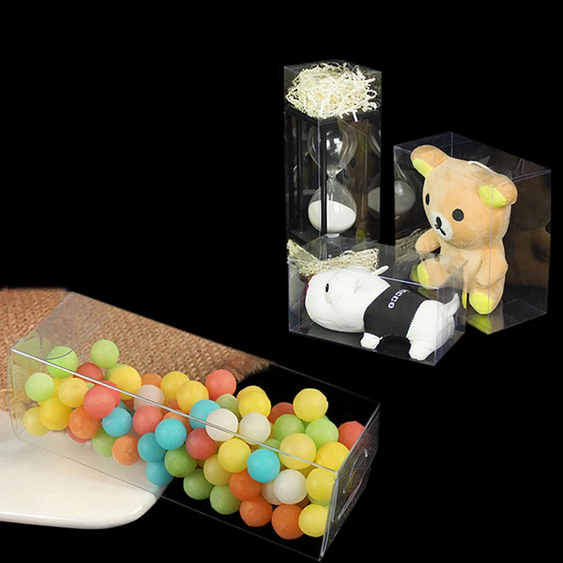 

Pvc Transparent Display Gift Box Square Bottom Rectangle Plastic Packing Cookie Baked Food Coffee Snack Candy Cosmetic Doll Toy