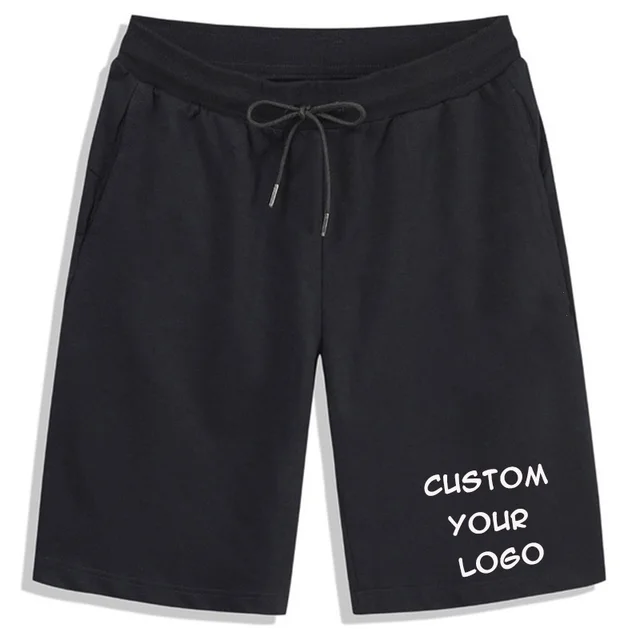 2021 Summer New Men Shorts Pants Casual Jogging Slim Fit Sport Short Pants Trousers Custom Your Logo Black