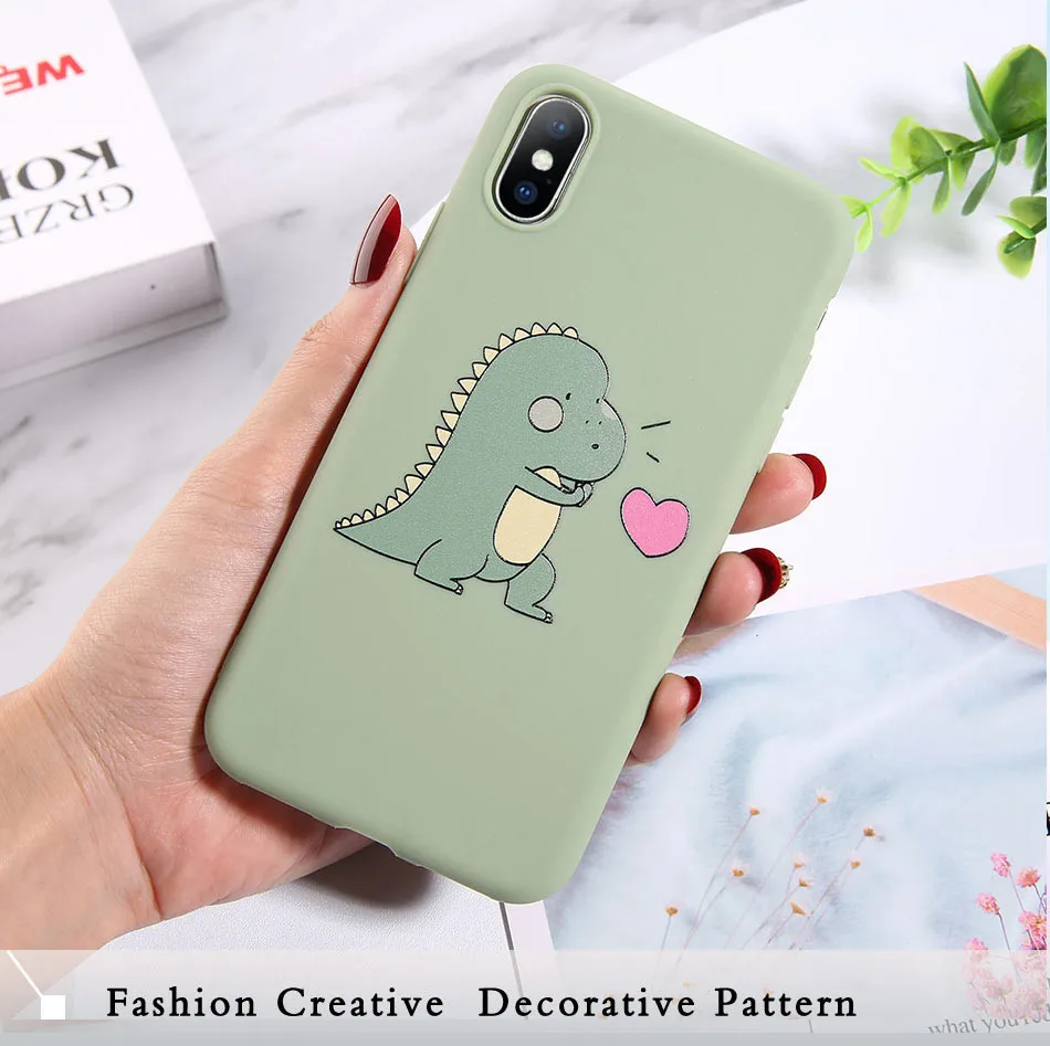 USLION мультяшный динозавр авокадо чехол для телефона для iphone 11 Pro X XR XS MAX 7 6 6S 8 Plus силиконовый чехол с сердечком Мягкий ТПУ чехол