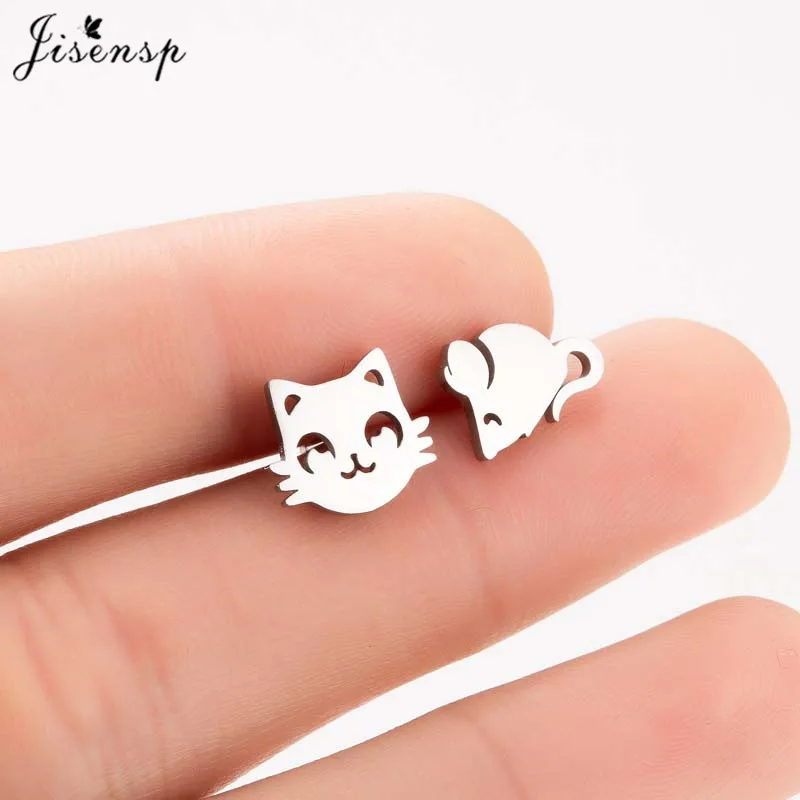 Koreanische Kleine Edelstahl-Ohrringe Einfacher Schmuck Punk Kaninchen Blatt Musik Stern Mond Ohrringe Schneeflocke Weihnachten Ohrstecker Geschenk – Detail 19