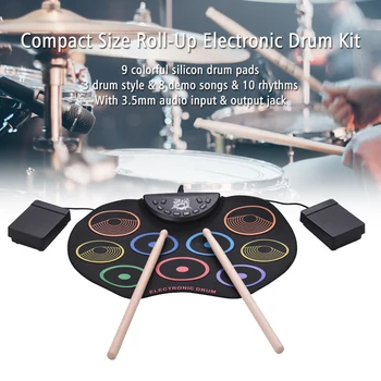 

Compact Drum Set Portable Silicone Electronic Drum Electric Hand Roll Drum Simulated Roll Up Drum Set For Beginners
