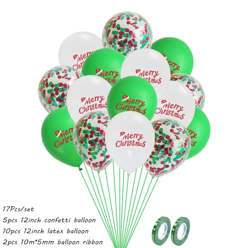 Рождественские украшения, набор латексных шаров, новогодние вечерние украшения для дома, Рождественская елка Рождественские принадлежности для вечеринки, воздушные шары - Цвет: 15pcs set5