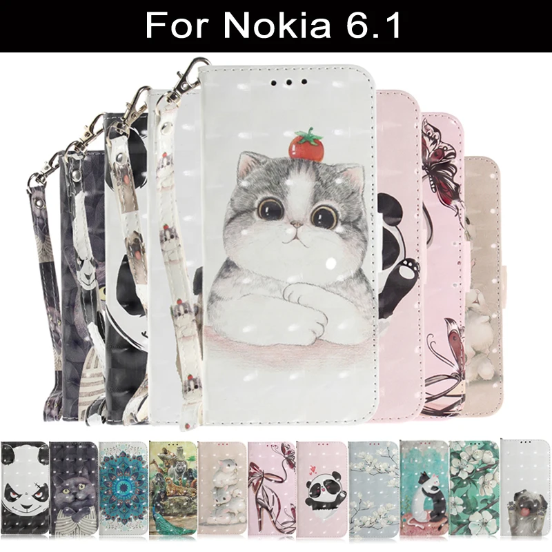 Для Nokia 6 2018 чехол для телефона 1 Чехол ударопрочный кожаный флип-бумажник nokia6 TA-1043