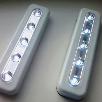 

Wireless 5 LED Wall Light Closet Lamp Night Light Home Lighting Touch T for Under Kitchen Cabinets