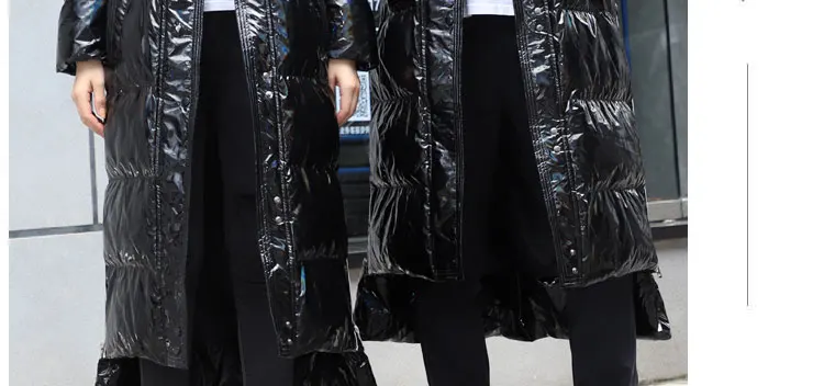 Tcyeek/женский пуховик с капюшоном, плотное зимнее пальто, Мужская одежда, корейская теплая длинная куртка на утином пуху, модная верхняя одежда, LW1654
