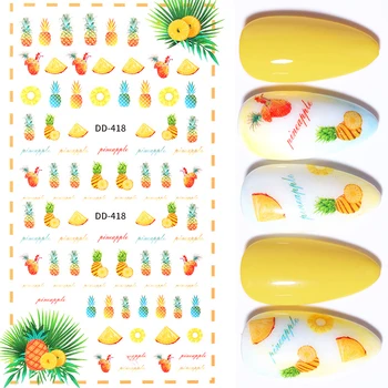 

New Fruit Adhesive 3D Nail Sticker Peach Decals For Nails Sticker Art Strawberry Watermelon Nail Art Decorations Designs