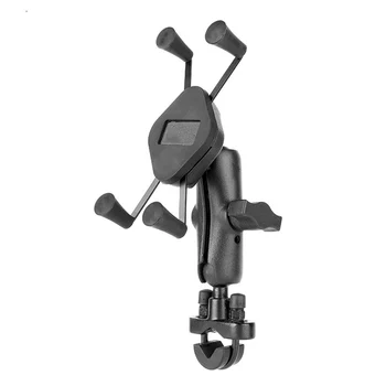 

Motorcycle Handlebar Handle Bar Rail Mount Universal Grip Cell Phone Holder with Rubber Band for 5.6-6.8 inch Smart Phones