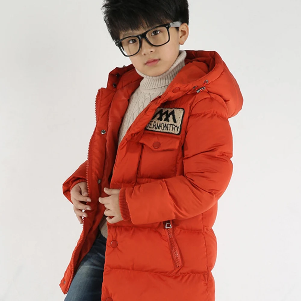  Cold Winter Jacket For Boy Children Jacket Kid Hooded Warm Outerwear Thicken Coat For Boy Clothes B