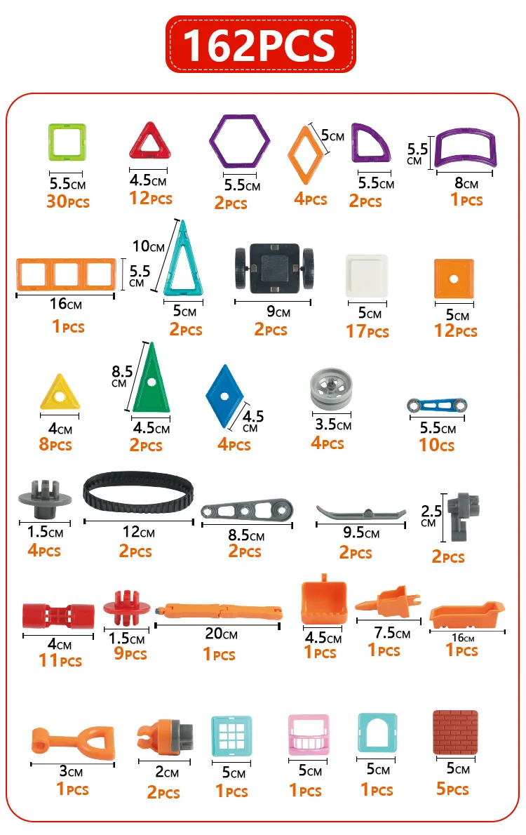 BD бренд 162 шт. магические магнитные блоки инженерный грузовик 3D DIY игрушки Магнитные строительные блоки игрушки