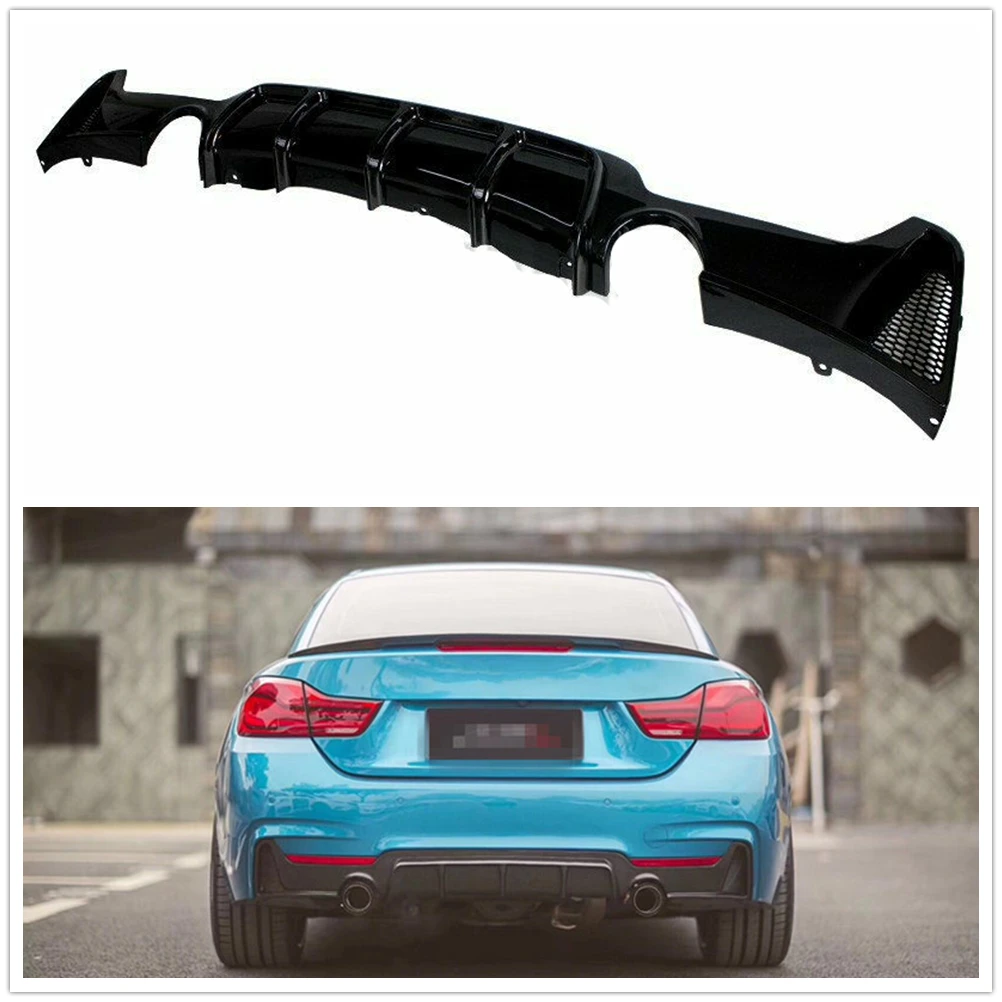 

For BMW F32 F33 F36 4 Series 428i 430i 435i M Sport 2014-2020 Rear Bumper Diffuser Spoiler Lip Gloss/Matte Black/ Carbon Look