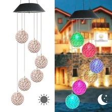 Солнечный ветряные колокольчики Солнечный светодиодный светильник Открытый водонепроницаемый Рождественский ветряные колокольчики для дома вечерние для ночного сада фестиваль Свадебный декор