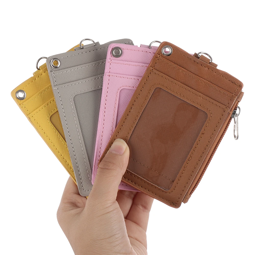 Портативный кредитный держатель для карт для мужчин и женщин из искусственной кожи Бизнес ID бейдж Обложка Портмоне кошелек брелок для автобусных карт защитный чехол