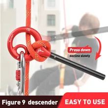 

Xinda Rock Climbing Carabine 9 shape Rigging Descender Aluminum Figure Belay Device Abseiling Hoverable Downhill Equipment