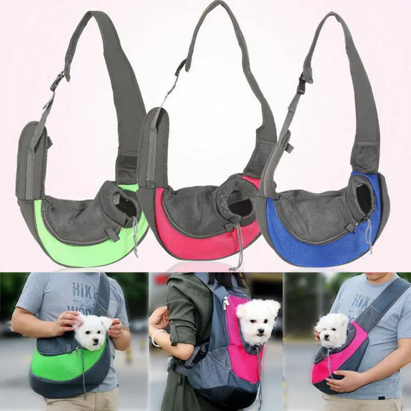 Mochila transportadora portátil para mascotas, bolso grande de hombro de malla para perros, gatos y conejos