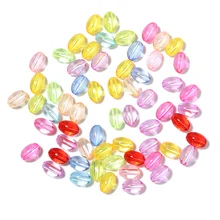 

100pcs Acrylic Color Glaze Mixcolor Oval Loose Beads 9x13mm Length with 2.4mm Hole For DIY Jewelry Making Bracelet Accessories