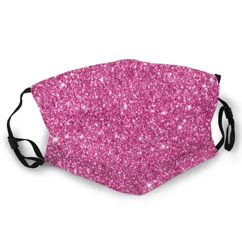 

Sparkling Pink Glitter Double-sided printed dustproof and windproof mask, can be cleaned and reused, suitable for outdoor sports