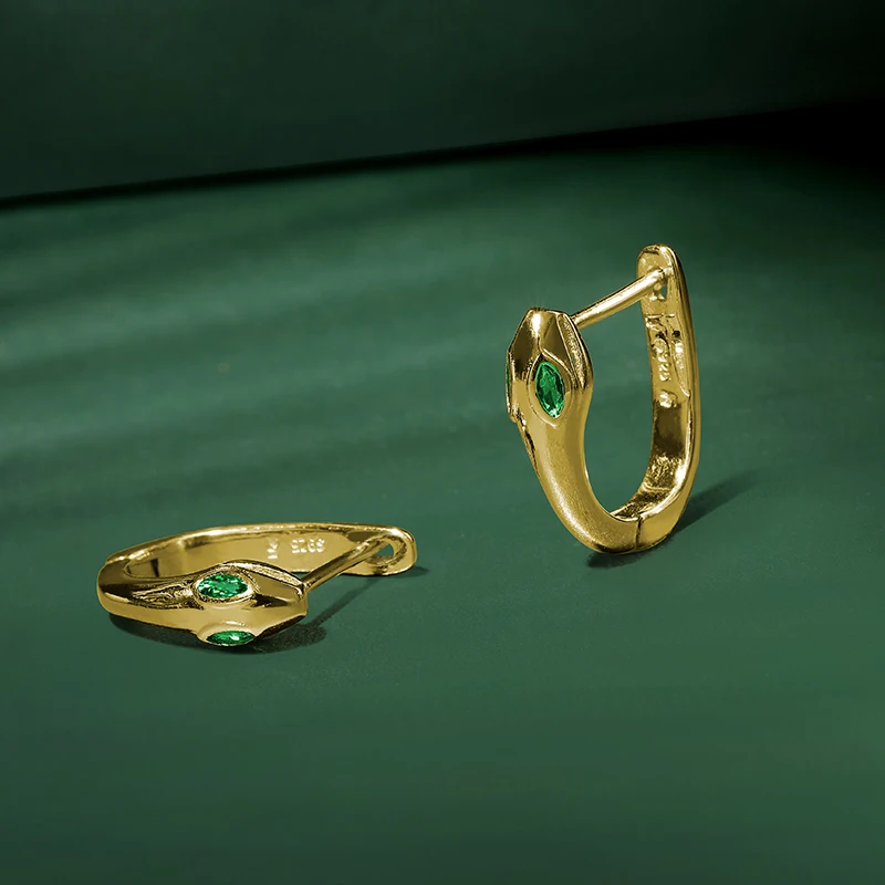 

SA SILVERAG Female 925 Pure Medusa Snake Sterling Silver Earrings Sleeping Without Picking 2019 New Original Earring