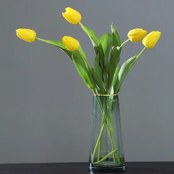 

Model Handfeel Moisturizing Long Branch Tulip Filming Props Artificial Flower Wedding Home Decoration Imitation Flowers