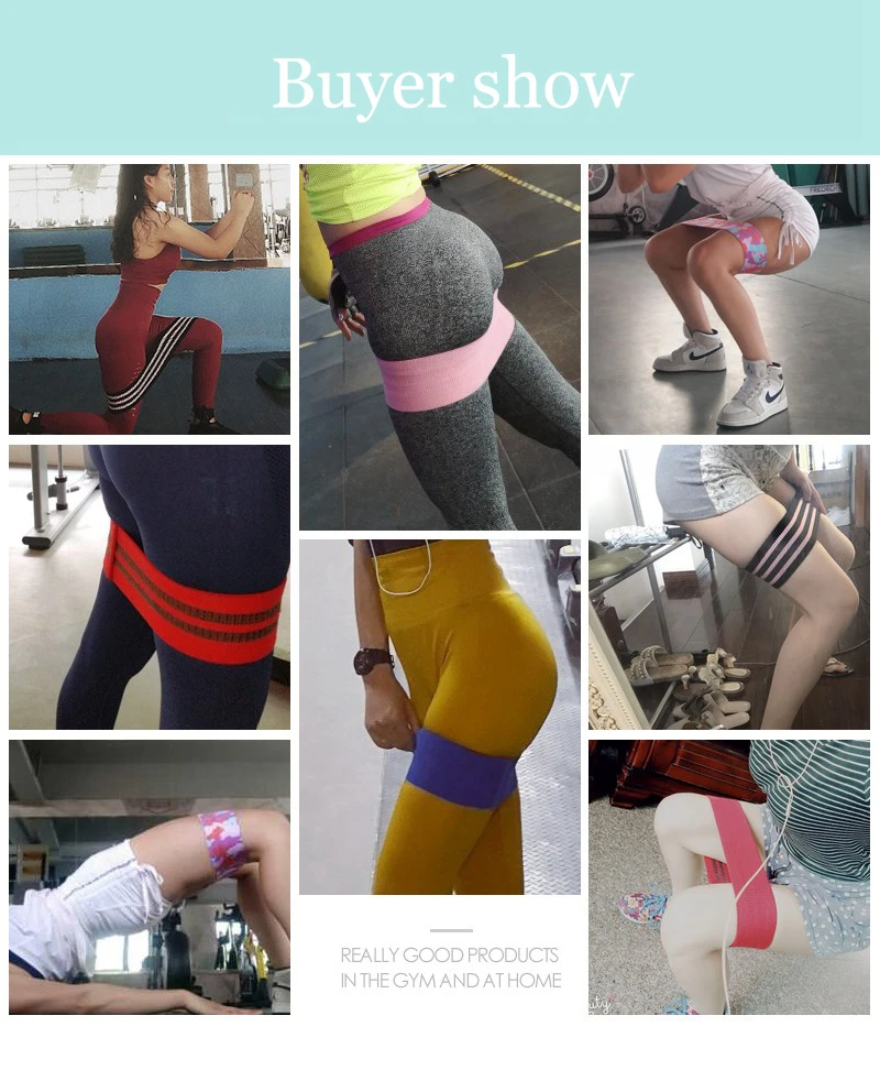 Anti Slip Cotton Hip Band Resistance Bands Booty Exercise Elastic Bands For Yoga Stretching Training Fitness Workout (37)