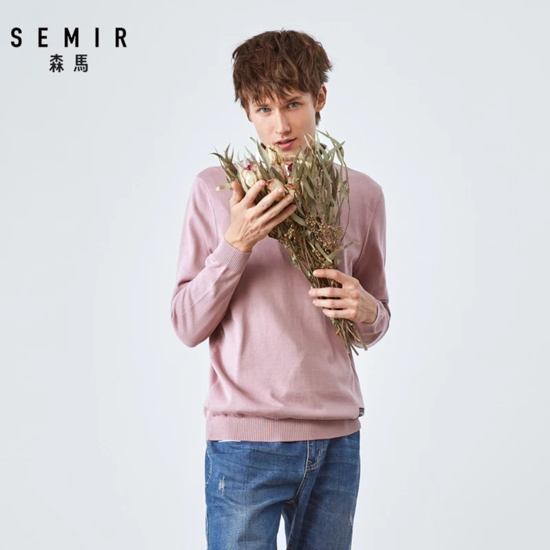 Semir свитер, Мужская трикотажная одежда, осенняя одежда, студенческий модный свитер,, мужской поддельный Двухсекционный свитер с высоким воротом, рубашка с воротником, одежда