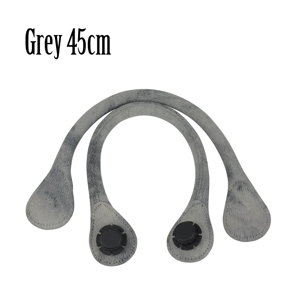grey 45cm Tanqu Короткая Длинная Круглая холщовая джинсовая ткань ручка для Obag Классическая Мини O сумка женская сумка на плечо - Цвет: grey 45cm