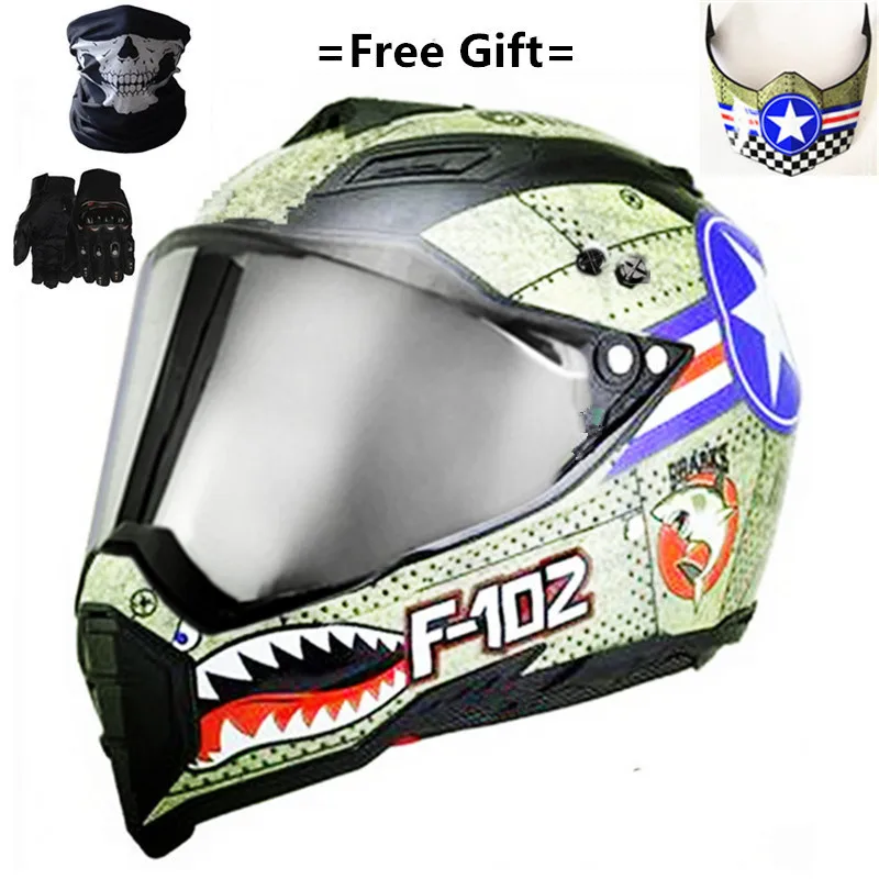 Полный уход за кожей лица Cascos Para Moto rcycle шлем Мотокросс Capacete для гонок горные акулы Профессиональный DOT утвержден - Цвет: 686c-SDU-silver