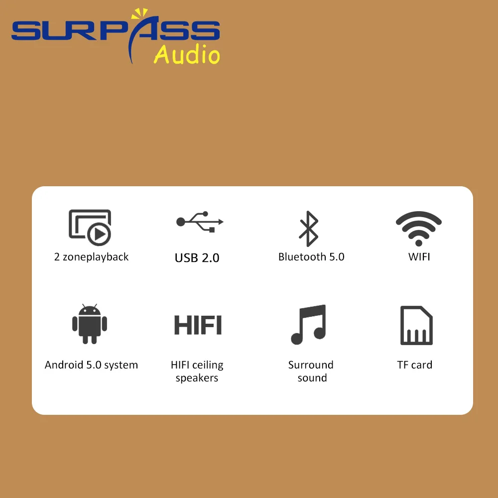 US $599.42 Home Background Music Bluetooth Wireless WiFi Wall Amplifier Touch Screen Audio HiFi 8ohm Ceiling Speaker Stereo Cheap Package
