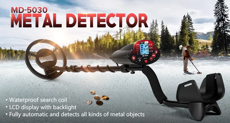 Professional Metal Detector Underground Search Gold Finder Detector Treasure Hunter Detecting Pinpointer MD5030 With LCD Displa