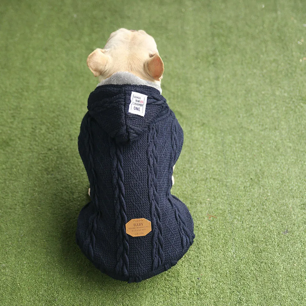Newest Hot Dog Cat Coat Jacket Pet Supplies Hooded Clothes Winter Warm Apparel Clothing Puppy Knitted Costume Dog Sweaters
